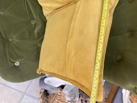 Photo of free 2 x yellow velvet cushions (Wooburn Green, HP10) #2