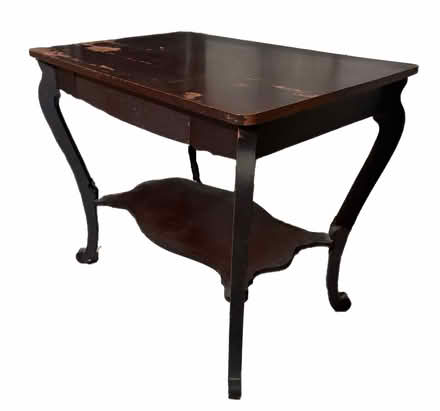 Photo of free Dark wooden library table w/drawer (Glastonbury Center) #2