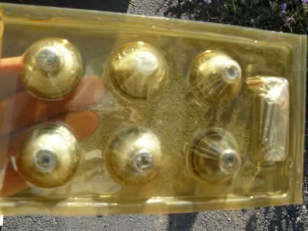 Photo of free Unused 6 x antique brass tone metal pointed doorknobs 30mm (Kempsey WR5) #2