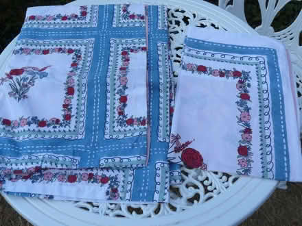 Photo of free Single duvet cover. White & blue floral patchwork design (Kempsey WR5) #1