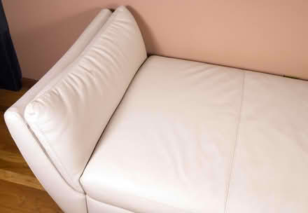 Photo of free Natuzzi white leather sofa/recamier (Somers) #2