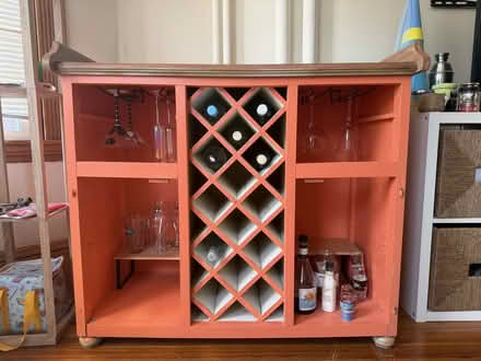 Photo of free Orange Bar Cart/Cabinet (Mission Hill) #3
