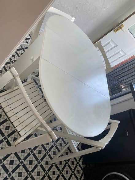 Photo of free Foldaway white table and chairs (Britannia OL13) #1