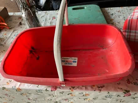 Photo of free Red plastic gardening trug (Twigworth GL2) #1