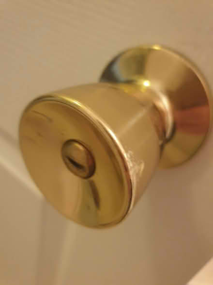 Photo of Brass internal door handle with security lock (Bedford MK43) #2