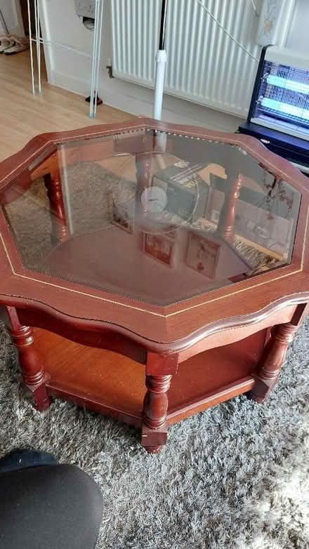 Photo of free Wooden Coffee Table with Glass Top (Hanwell W13) #4