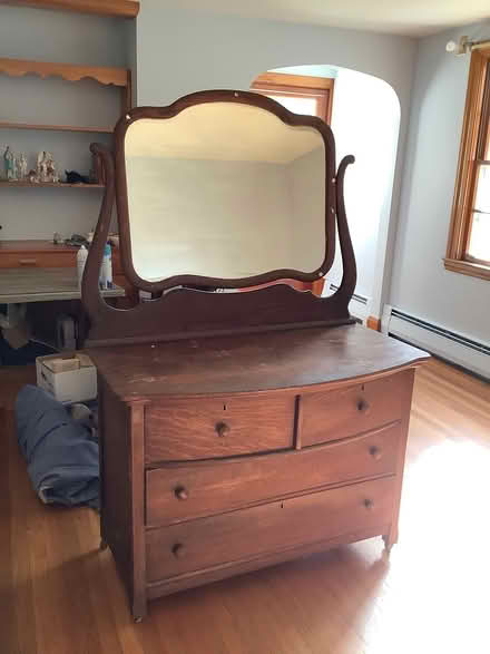 Photo of free Vintage Bow-Front Oak Dresser (Westford) #1