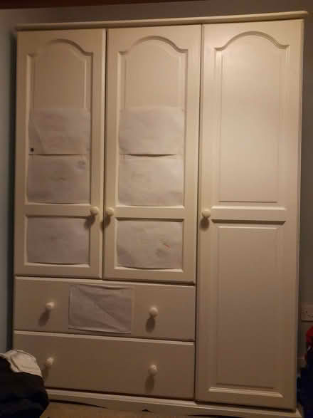 Photo of free Solid wood 3 doors wardrobe with hanging rails and drawers, (Woodgate B32) #4