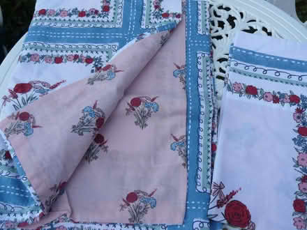 Photo of free Single duvet cover. White & blue floral patchwork design (Kempsey WR5) #2
