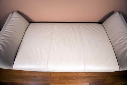 Photo of free Natuzzi white leather sofa/recamier (Somers) #4