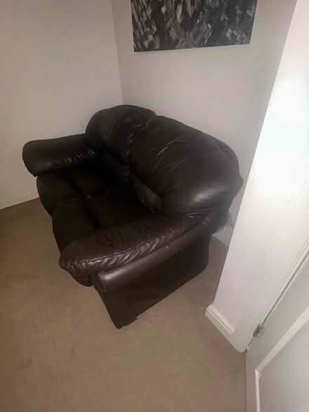 Photo of free 2 Seater Leather Sofa, Must Go 13/08 (Moss Side PR26) #3