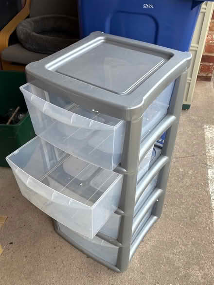 Photo of free Grey set of plastic drawers. (Bessacarr DN4) #1