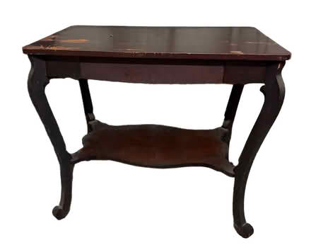 Photo of free Dark wooden library table w/drawer (Glastonbury Center) #1