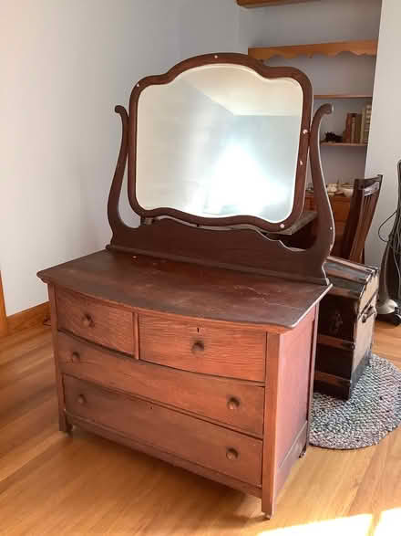 Photo of free Vintage Bow-Front Oak Dresser (Westford) #2
