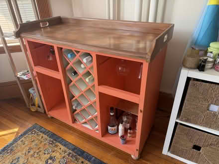 Photo of free Orange Bar Cart/Cabinet (Mission Hill) #2