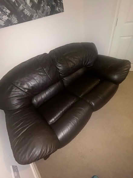 Photo of free 2 Seater Leather Sofa, Must Go 13/08 (Moss Side PR26) #2