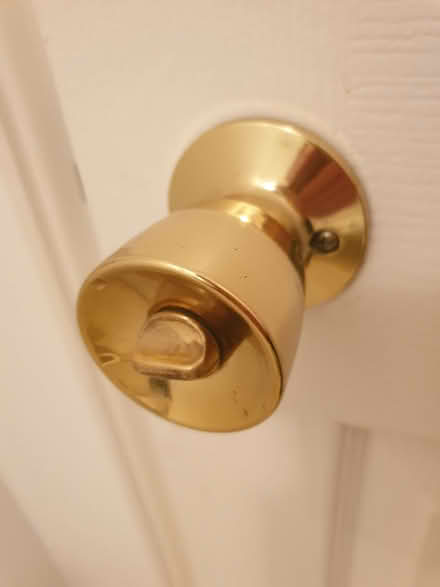 Photo of Brass internal door handle with security lock (Bedford MK43) #1