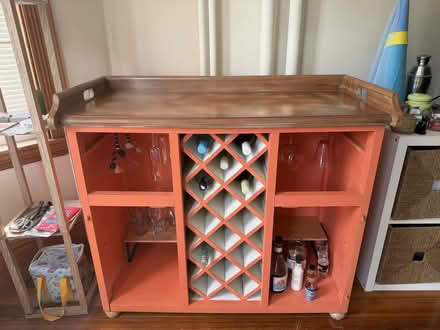 Photo of free Orange Bar Cart/Cabinet (Mission Hill) #1