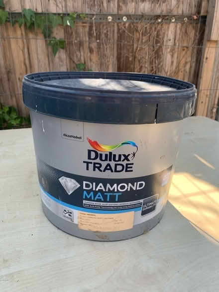 Photo of free Approx 5l white diamond Dulux Matt paint (Manor Court E10) #1