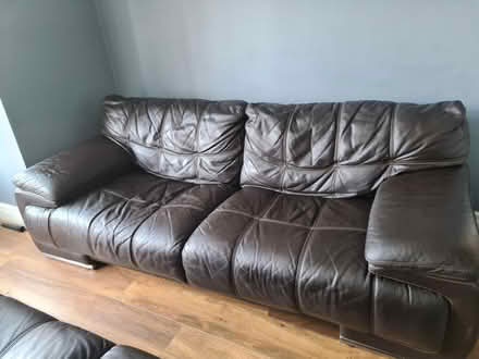 Photo of free Italian brown Leather sofas (Offerton SK2) #1