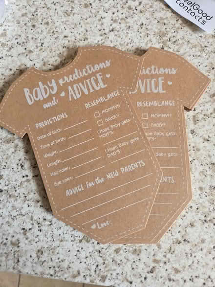 Photo of free Baby predictions and advice cards for baby shower (Murton/Hilton CA16) #1
