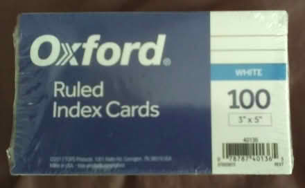 Photo of free Index Cards (Oakland) #1