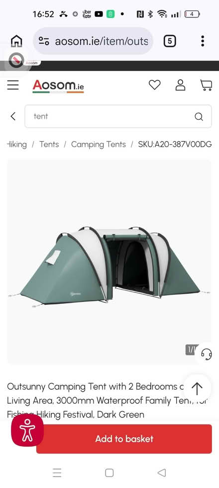 Photo of 3/4 Man Tent (Rathfarnham) #2