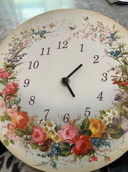 Photo of free Round wall clock with floral design (Redruth) #1