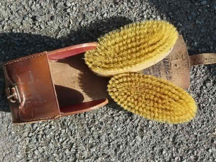 Photo of free Vintage set of 2 x bristle shoe brushes in leather case (Kempsey WR5) #2