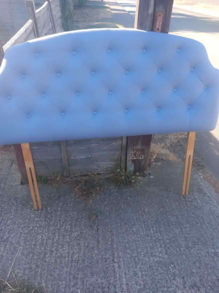 Photo of free Blue velour double headboard (Marston OX3) #1