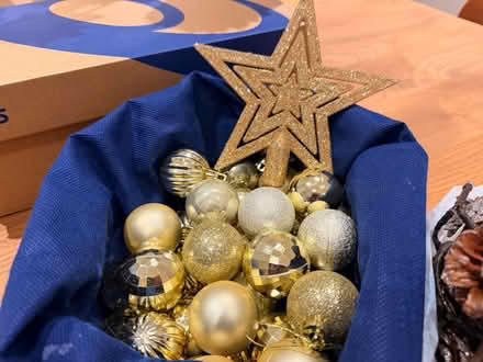 Photo of free Christmas decorations - Golden bobbles - Tree star - Lights (Highbury N5) #2