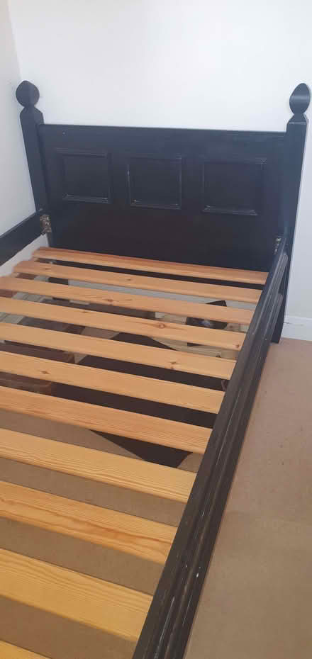 Photo of free Extra wide black wooden single bed (Cassiobury Estate WD17) #1