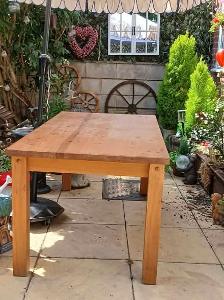 Photo of free Six foot solid wood table for free if anyone would like it. (Hatton DE65) #2
