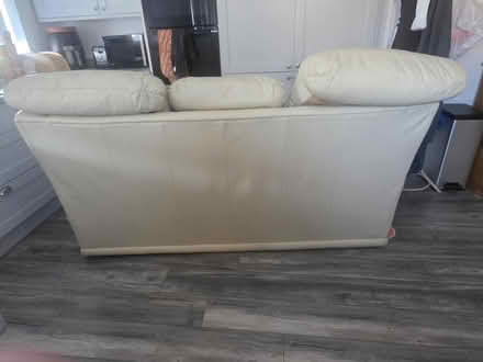 Photo of free Cream leather sofa (Leeds LS15) #3
