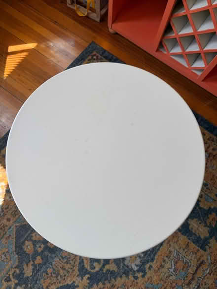 Photo of free Small White Metal Table (Mission Hill) #2