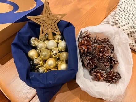 Photo of free Christmas decorations - Golden bobbles - Tree star - Lights (Highbury N5) #1