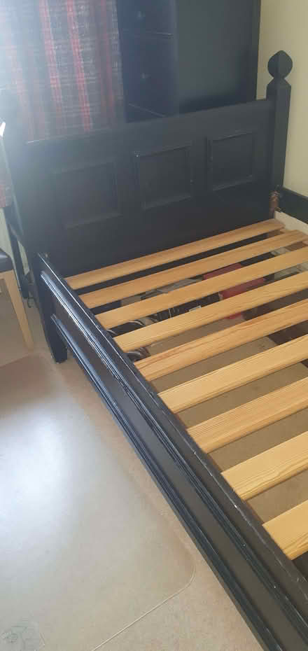 Photo of free Extra wide black wooden single bed (Cassiobury Estate WD17) #2
