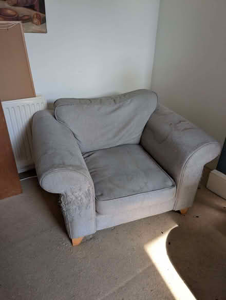 Photo of free Mid grey fabric armchair (cuddlechair) (Hove Station area BN3) #3