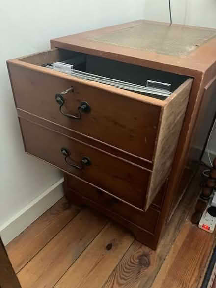 Photo of free Wooden 2 drawer filing cabinet (Lewes BN7) #1