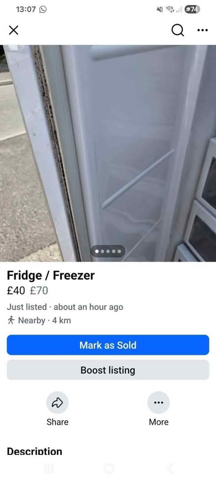 Photo of free Fridge freezer (Braunstone Town LE3) #3