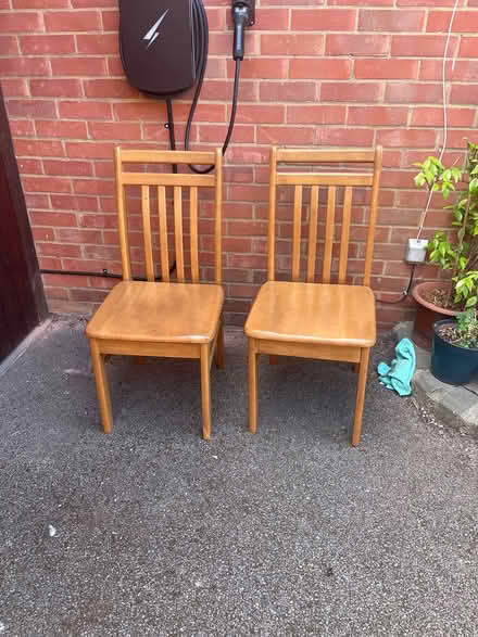 Photo of free 2 x wooden chairs (Lordship estate SG6 2) #1