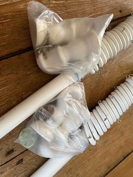 Photo of free White wooden curtain poles x 2 (Whetstone N20) #3