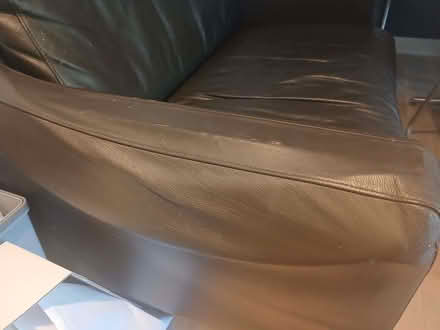 Photo of free 2- seater brown faux leather sofa (Hanwell W13) #3
