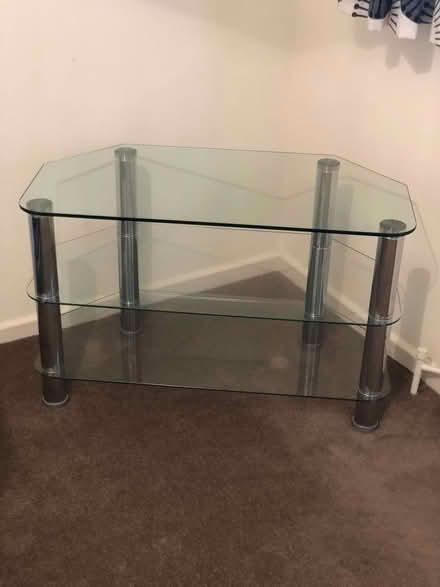 Photo of free Glass / chrome TV table (Beckley OX3) #1