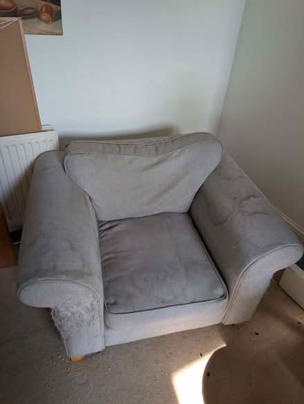 Photo of free Mid grey fabric armchair (cuddlechair) (Hove Station area BN3) #1
