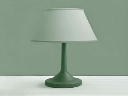 Photo of free large vintage teak and fabric lamp shade (Moor Allerton LS17) #1