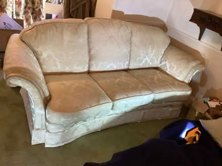 Photo of free Comfy sofa in cream/light oatmeal (Surbiton KT6) #1