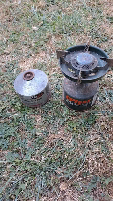 Photo of free Camping gas stove and 2 part used canisters. (Sherrard's Green WR14) #1