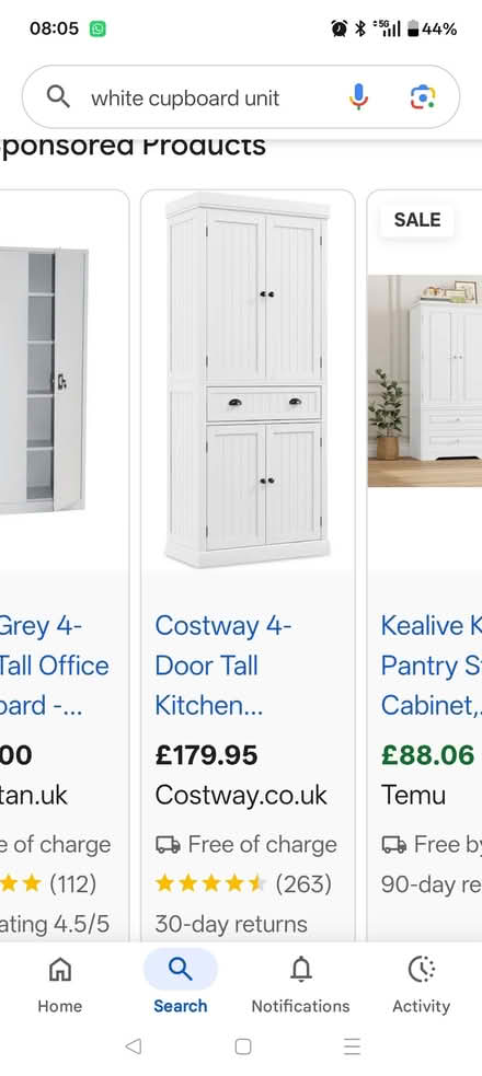 Photo of free Tall white kitchen cupboard (Walthamstow E17) #1