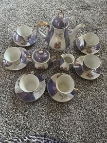 Photo of free Musical Coffee Pot, Cream, Sugar, and 6 cups and saucers #2